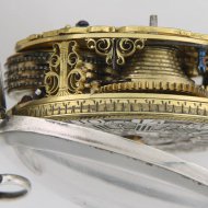 Antiek hollands zilveren spillegang zakhorloge met schijnslinger, gesigneerd C. Uyterweer, Rotterdam, N 275. ca 1740