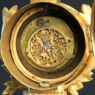 18de eeuwse pendulette met 17e eeuws oignon horloge werk, gesigneerd 'Gaudron a Paris'