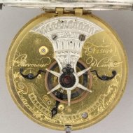 Kapteins horloge, dubbele wijzerplaat en datum, gesigneerd 'Courvoisier & Comp'. ca 1800