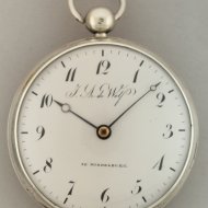 Antiek hollands/Zeeuws zilveren snek/spillegang zakhorloge, gesigneerd: ' J.A. de Wolf te Middelburg', ca 1810