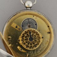 Antiek hollands/Zeeuws zilveren snek/spillegang zakhorloge, gesigneerd: ' J.A. de Wolf te Middelburg', ca 1810