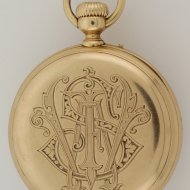 Louis Audemars, gemaakt voor Charles Oudin, Palais Royal 52, Paris. 18k geelgouden zakhorloge met volledige kalender en maanfases.