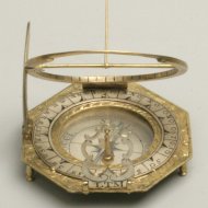 Antieke duitse 'Augsburg' zak-zonnewijzer (Sonnenuhr), gesigneerd: 'LTM' (Ludovicus Theodorus Mller), ca 1740 VERKOCHT