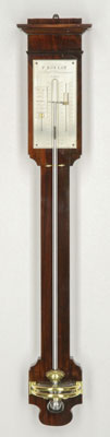 Antieke franse barometer gesigneerd P. Roulot, 33 Boulevard Hausmann, Paris