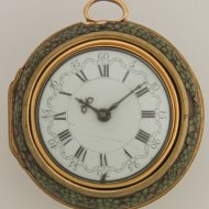 Antiek gouden Amsterdams 3-kasten spillegang hollands zakhorloge van Dirk Koster, Amsterdam. 