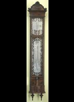 Hollandse bakbarometer met thermometer. door 'Stefan Ronket, Amsterdam', in Louis XV stijl, tinnen schaalplaten. ca 1770