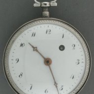 Zilveren frans/swiss spillegang-horloge van begin 1800.