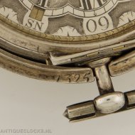 Antiek zilveren spillegang hollands zakhorloge van William Gib, Rotterdam, nr 1325