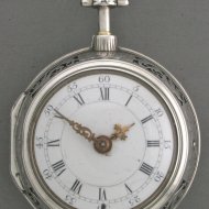 Zilveren kwartierslagwwerkhorloge in dubbele ajour-gezaagde kast. gesigneerd: 'Paine, London'. ca 1740.