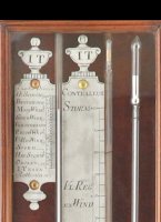 Antieke hollandse bakbarometer met thermometer, 'I, Tessa, Rotterdam'. ca 1770