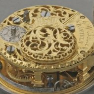 Duits 8-daags zilveren spillegang horloge met dubbele kast. Gesigneerd: 'G.W. Bolte, Rinteln'. ca 1750