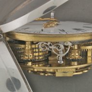 Zilver Hollands spillegang zakhorloge met dubbele kast, gesigneerd: 'Jan Gobels, Amsterdam', ca. 1700.