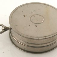 franse nikkelen zak-zonnewijzer met kompas en thermometer