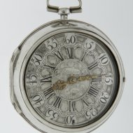 Antiek zilveren Hollands spillegang zakhorloge, gesigneerd: 'D.F. Kehlhof, Amsterdam'.