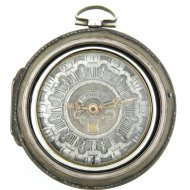 Zilveren spillegang datum zakhorloge 'J.P. Kroese, Amsterdam', 3 kasten