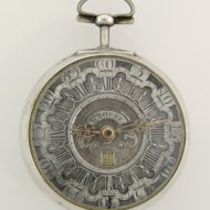 Zilveren spillegang datum zakhorloge 'J.P. Kroese, Amsterdam', 3 kasten