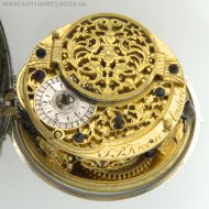 Zilveren spillegang datum zakhorloge 'J.P. Kroese, Amsterdam', 3 kasten