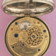 Zilveren Spillegang horloge met datum en eigenaarsnaam als uren, 1789